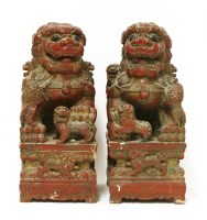 Lot 543 - A pair of Chinese wood carvings