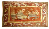 Lot 375 - A Chinese Hotan pictorial rug