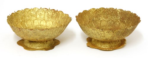 Lot 265 - A pair of Chinese gold stem bowls