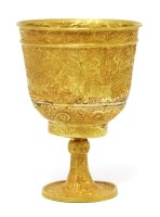 Lot 273 - A Chinese gold stem cup