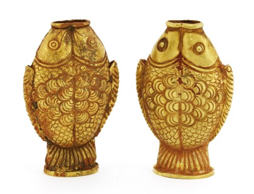 Lot 274 - A pair of Chinese gold vases