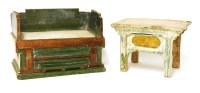 Lot 21 - Two Chinese earthenware furniture models