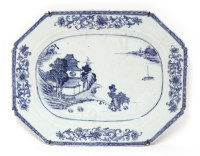 Lot 55 - A Chinese export blue and white meat dish