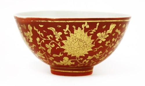 Lot 29 - A Chinese copper red glazed bowl