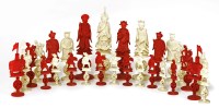 Lot 307 - A Chinese ivory chess set