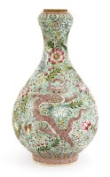 Lot 630 - A Chinese famille rose garlic mouth vase