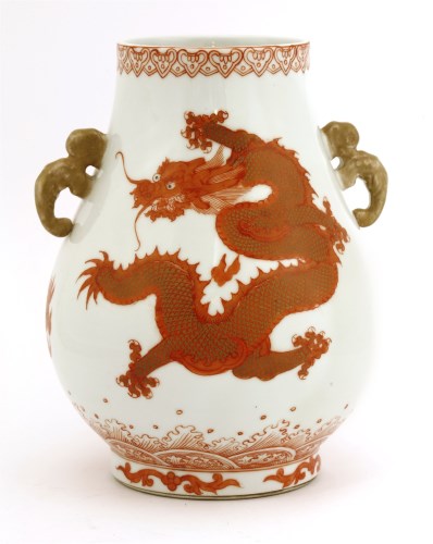 Lot 633 - A Chinese iron-red vase