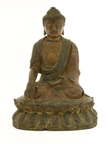 Lot 255 - A Chinese bronze buddha