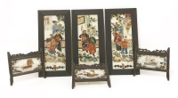 Lot 653 - Two sets of Chinese reverse glass paintings