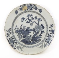 Lot 62 - A Chinese blue and white charger