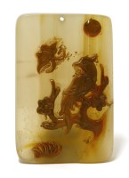 Lot 663 - A Chinese agate pendant