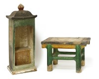 Lot 22 - Two Chinese earthenware furniture models