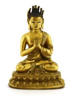 Lot 259 - A Chinese bronze Buddha