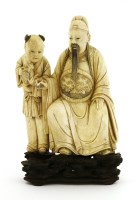Lot 309 - A Chinese ivory group
