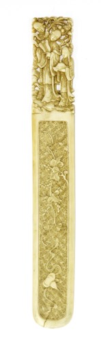 Lot 312 - A Chinese ivory page-turner