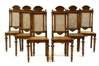 Lot 434 - A set of six Continental walnut dining chairs