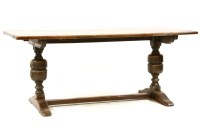 Lot 435 - A mid 20th century Jacobean style oak refectory table