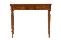 Lot 496 - A George III mahogany D-shaped fold over tea table