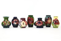 Lot 473 - Seven Moorcroft vases