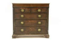 Lot 597 - A George III mahogany chest of two short and three long graduated drawers