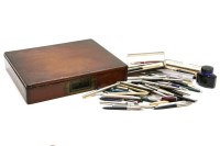 Lot 221 - A collection of Parker fountain and ball point pens