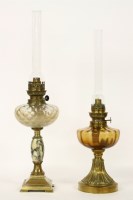 Lot 351 - Two French oil lamps