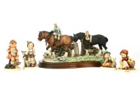 Lot 333 - Four Goebel Hummel figures to include 'Singing Lesson'