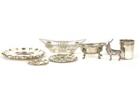 Lot 176 - A collection of continental silver to include a beaker with gilded interior