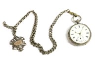 Lot 154 - A silver cased fob watch