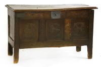 Lot 629 - An oak and walnut coffer