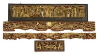 Lot 582 - A Chinese gilded wooden panel
