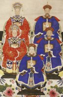 Lot 391 - A large Chinese hanging scroll