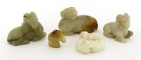 Lot 591 - A collection of Chinese jade rams