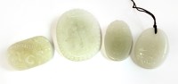 Lot 596 - Four Chinese white jade plaques