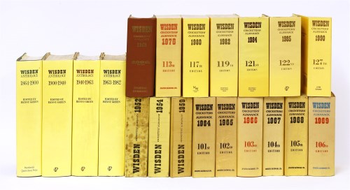 Lot 33 - Wisden's Cricketers' Almanack: 1952(Original Limp linen); 1954(Original Limp linen); 1959(Original Limp linen); 1963(Original brown cloth); 1964(Original Limp linen); 1965(Original Limp linen); 1966(O