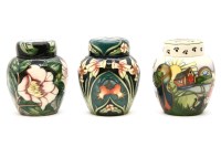 Lot 315 - Three Moorcroft ginger jars and covers