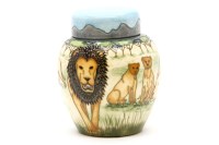 Lot 321 - A Moorcroft 'Pride of Lions' ginger jar and cover