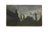Lot 527 - James Lawrence Isherwood (1917-1989) LONDON ROOFTOPS Oil on canvas laid down on board 25 x 40cm