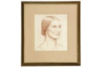Lot 493 - Sir William Rothenstein (1872-1945) 
STUDY OF A WOMAN'S HEAD
Red chalk
27 x 23cm