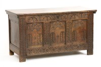 Lot 553 - A 17th century style oak coffer