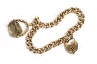 Lot 142 - A hollow curb link bracelet with padlock