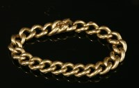 Lot 65 - A late Victorian hollow gold curb bracelet
