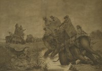 Lot 588 - P... Chenevix-Trench (19th century)
'THE FIND'; 
'THE ESCAPE'; 
UNTITLED (THE KILL); 
'THE TENTS'
A set of four tiger hunting scenes