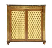 Lot 795 - A shallow mahogany side cabinet