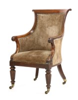 Lot 793 - A Regency mahogany and suede upholstered armchair