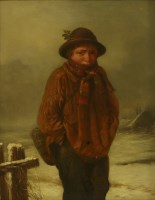 Lot 636 - William Hemsley (1819-1906)
'FREEZING'
Oil on panel
25 x 19.5cm