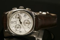 Lot 455 - A gentlemen's stainless steel Dunhill quartz chronograph WR30m strap watch
