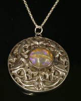 Lot 106 - A Chinese silver and opal pendant