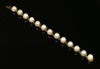 Lot 235 - A 9ct gold cultured pearl bracelet