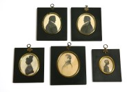 Lot 292 - A group of five 19th century silhouettes
